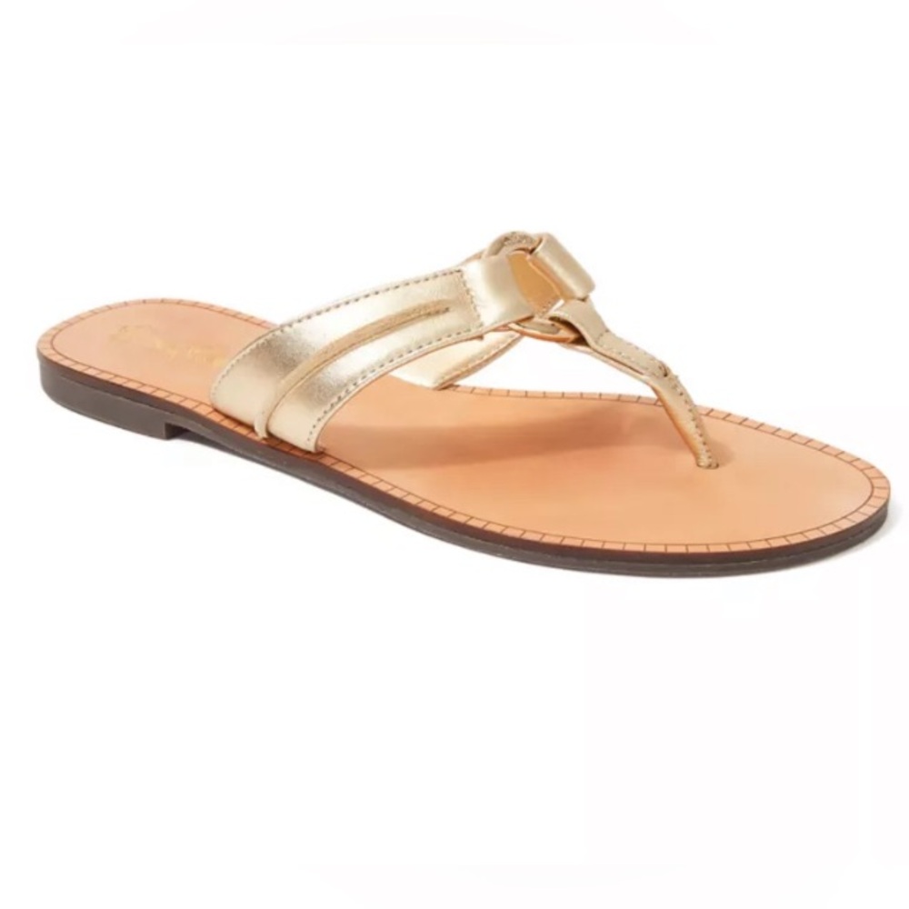 Lilly Pulitzer McKim Thong Sandals Gold Size 9